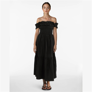 VILA RINGA OFF SHOULDER MIDI DRESS BLACK BEAUTY - 14115411